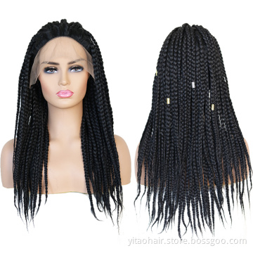 Factory Direct 180% Density Lace Front Braided Wig Synthetic Hair Wigs Box Braid Lace Wigs for women Black Hair